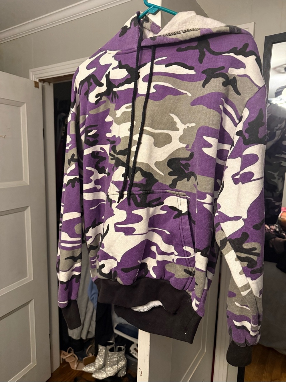 Purple Camo Pullover Hoodie - Casual